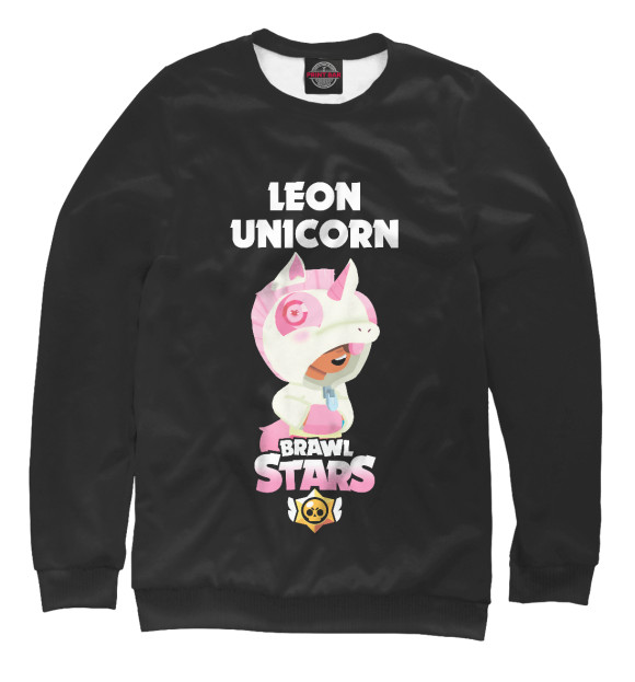 Свитшот для девочек с изображением Brawl Stars UNICORN цвета Белый