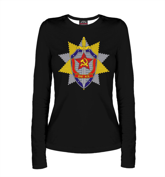 Женский лонгслив с притом СССР цвета Белый Женский лонгслив с изображением СССР цвета Белый