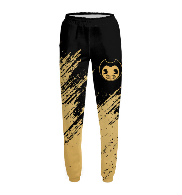 Женские спортивные штаны с притом Bendy and the ink machine цвета Белый Женские спортивные штаны с изображением Bendy and the ink machine цвета Белый