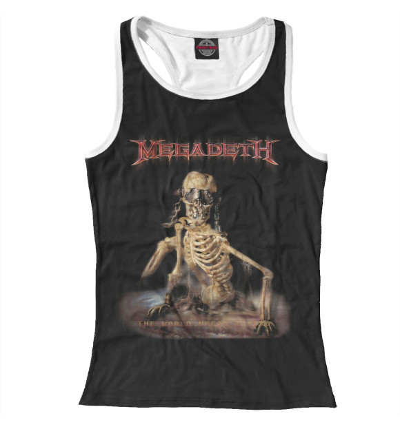 Женская майка-борцовка с изображением Megadeth цвета Белый