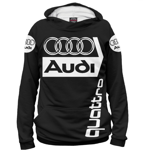 Мужское худи с изображением Audi цвета Белый