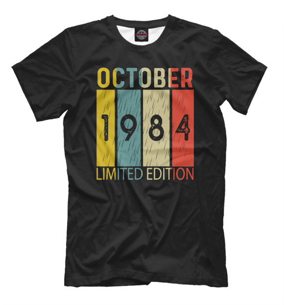 Мужская футболка с изображением 1984 - Октябрь (Ограниченный выпуск) цвета Белый