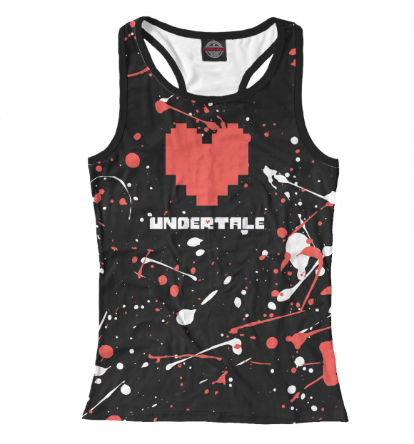 Женская майка-борцовка с притом Undertale цвета Белый Женская майка-борцовка с изображением Undertale цвета Белый