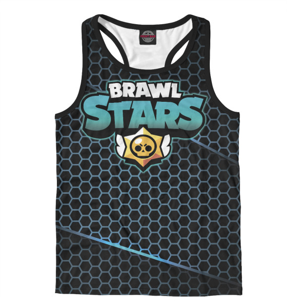 Мужская майка-борцовка с изображением Brawl Stars цвета Белый