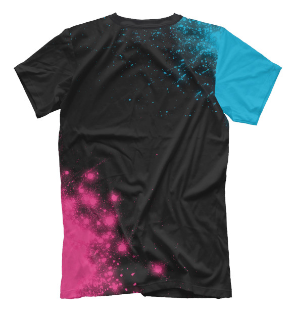 Футболка для мальчиков с изображением Pink Floyd Neon Gradient (темный фон) цвета Белый