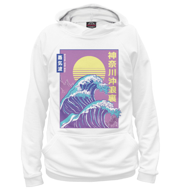 Женское худи с изображением Big Vaporwave цвета Белый