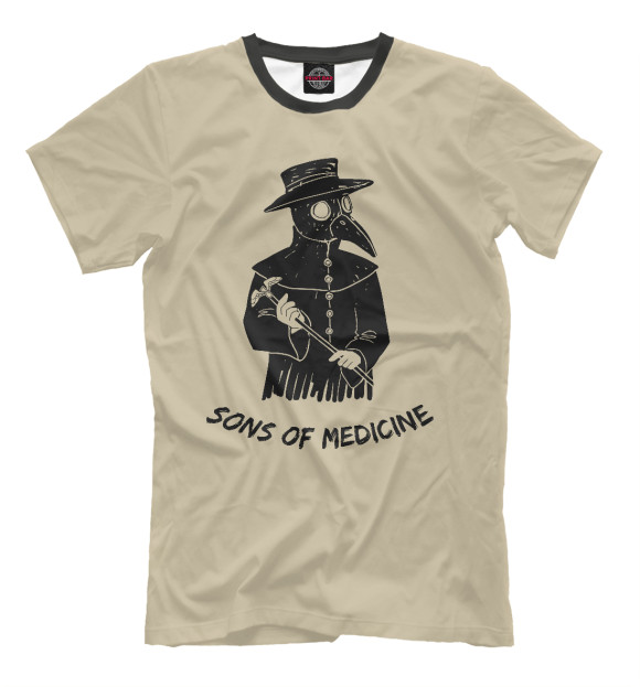 Мужская футболка с изображением Sons of medicine цвета Белый