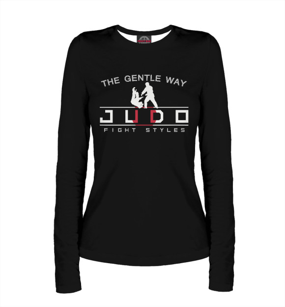 Женский лонгслив с изображением Дзюдо цвета Белый