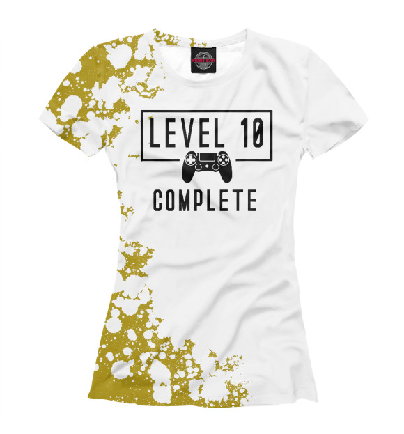 Футболка для девочек с изображением Level 10 Complete цвета Белый