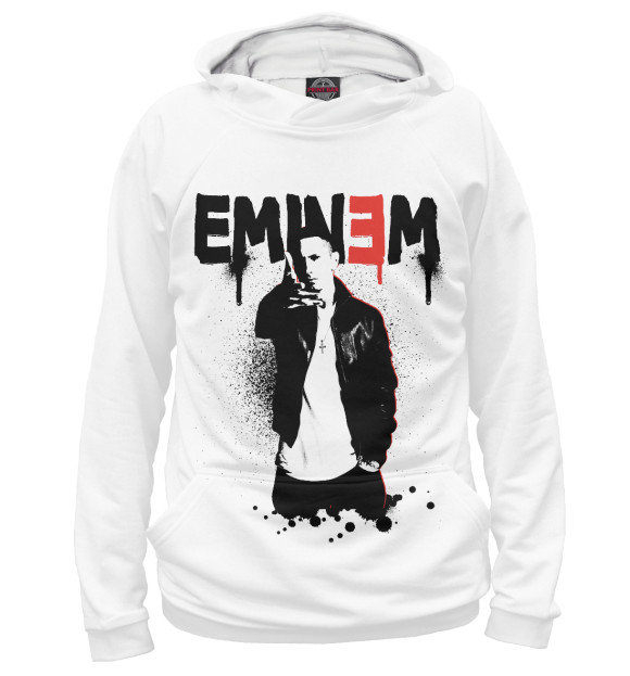 Женское худи с изображением Eminem цвета Белый