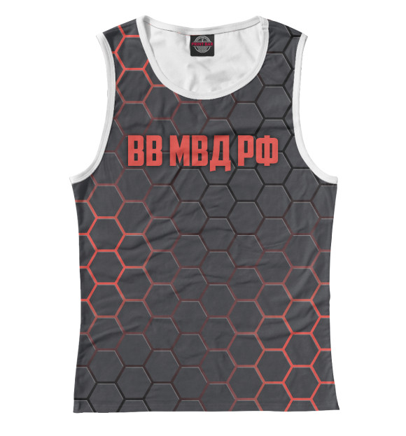 Майка для девочки с притом Внутренние войска цвета Белый Майка для девочки с изображением Внутренние войска цвета Белый