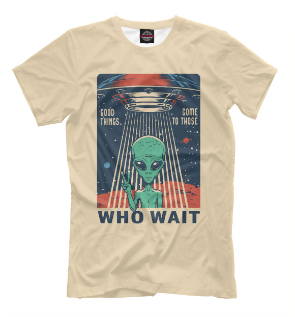 Мужская футболка с изображением Инопланетянин цвета Белый
