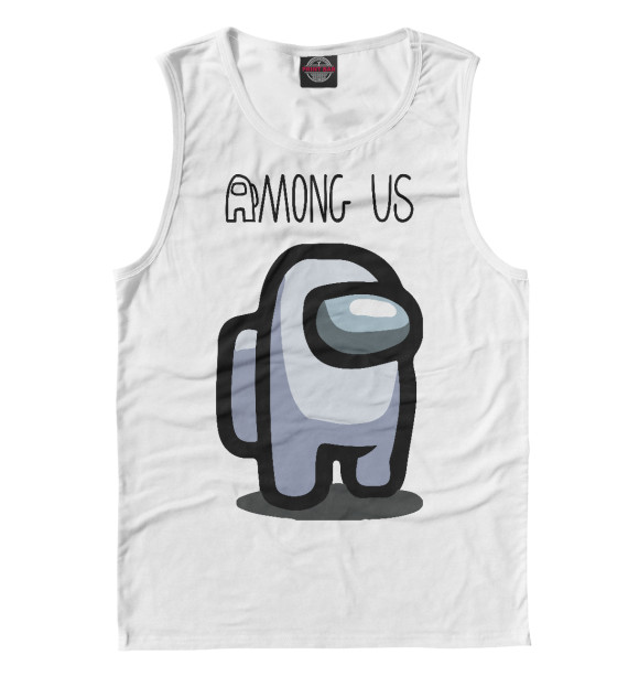 Мужская майка с притом Among Us white цвета Белый Мужская майка с изображением Among Us white цвета Белый