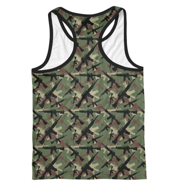 Мужская майка-борцовка с изображением Солдат цвета Белый