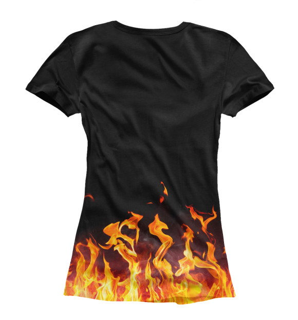 Женская футболка с изображением Алиса огонь цвета Белый