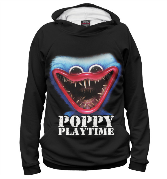 Женское худи с изображением Poppy Playtime Хагги Вагги цвета Белый