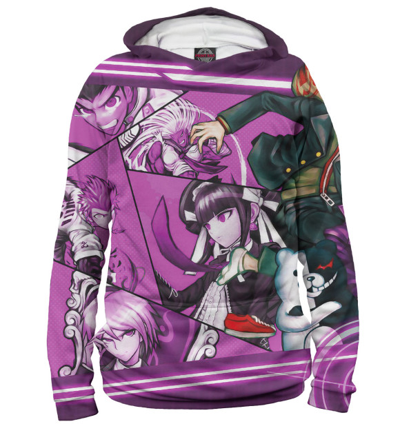 Мужское худи с изображением Danganronpa цвета Белый