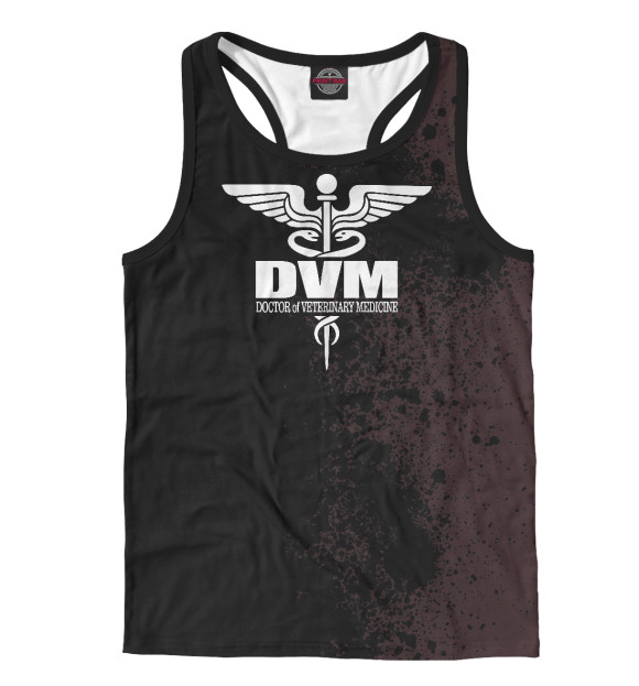 Мужская майка-борцовка с изображением Доктор Ветеринар цвета Белый