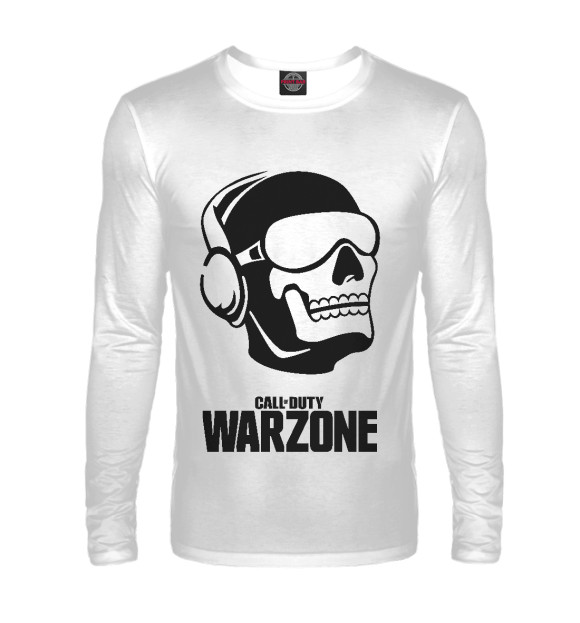 Мужской лонгслив с изображением Warzone ghosts цвета Белый