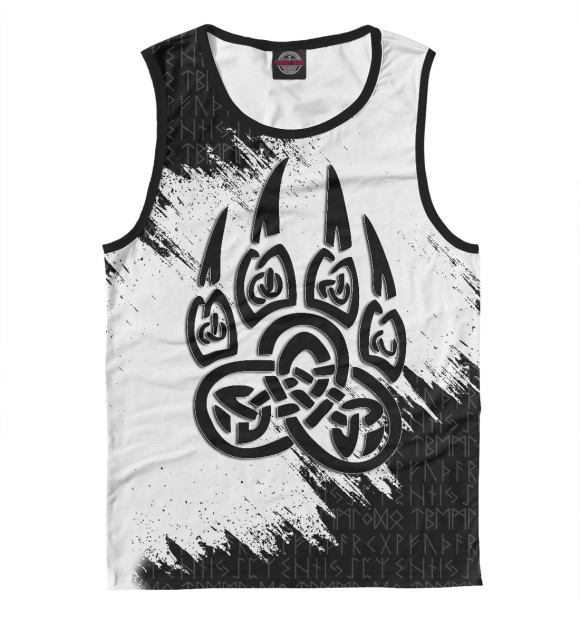 Мужская майка с изображением Оберег Печать Велеса цвета Белый