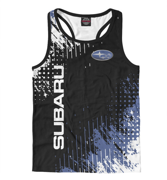 Мужская майка-борцовка с изображением Subaru цвета Белый