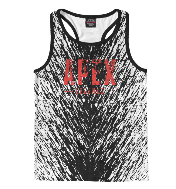 Мужская майка-борцовка с притом Apex Legends Рукотворный кошмар цвета Белый Мужская майка-борцовка с изображением Apex Legends Рукотворный кошмар цвета Белый