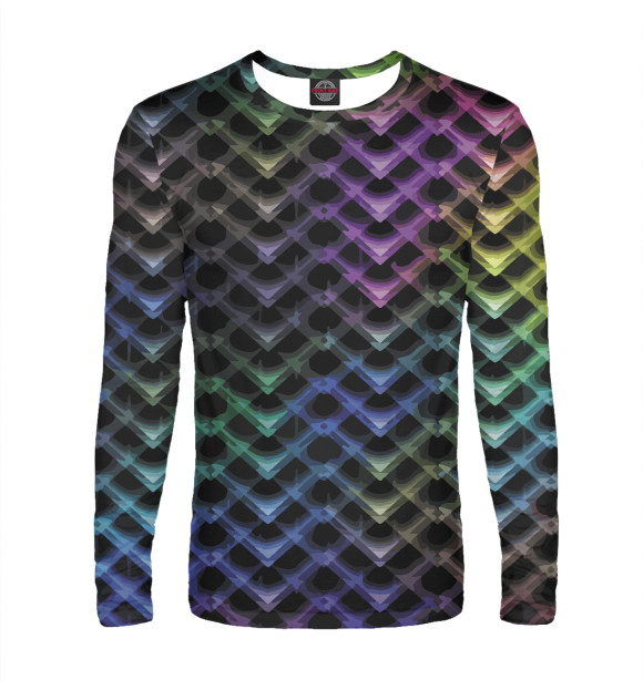 Мужской лонгслив с изображением Abstract pattern цвета Белый