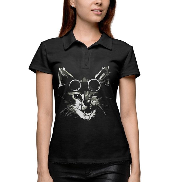 Женское поло с изображением Пилот цвета Белый