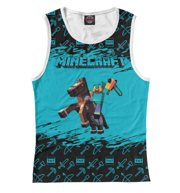 Майка для девочки с изображением Майнкрафт цвета Белый