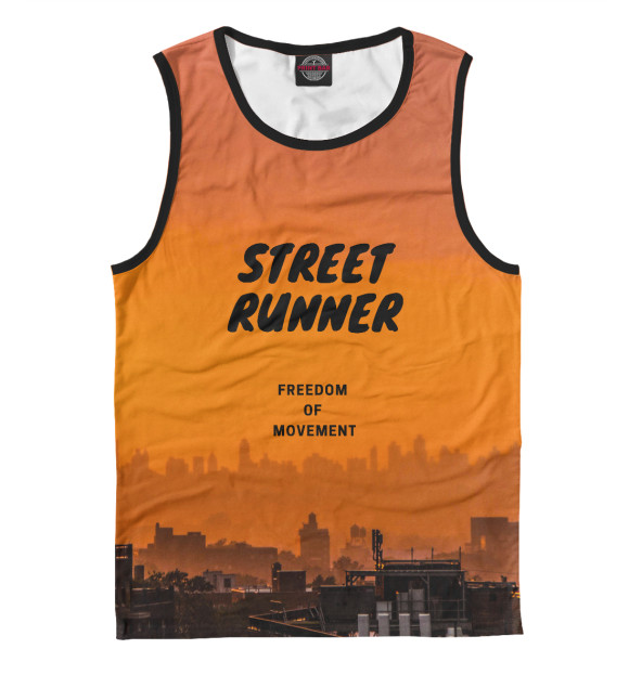 Мужская майка с изображением Street runner цвета Белый