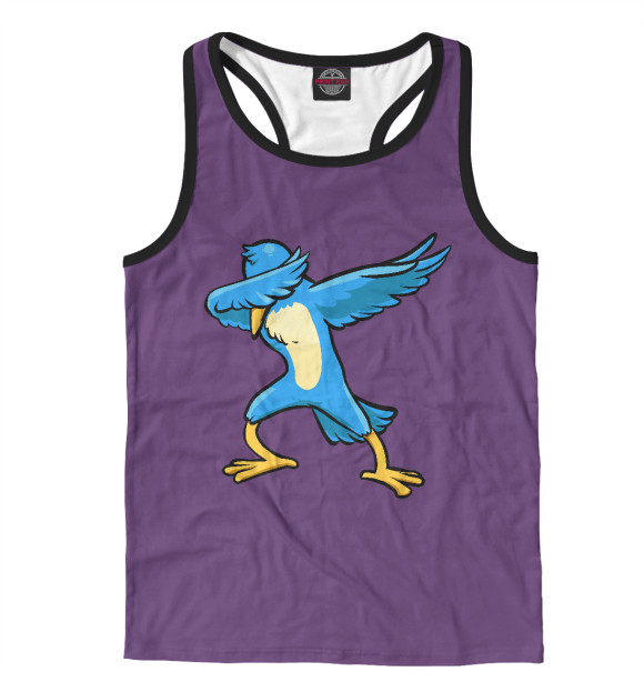 Мужская майка-борцовка с изображением Dab bird цвета Белый