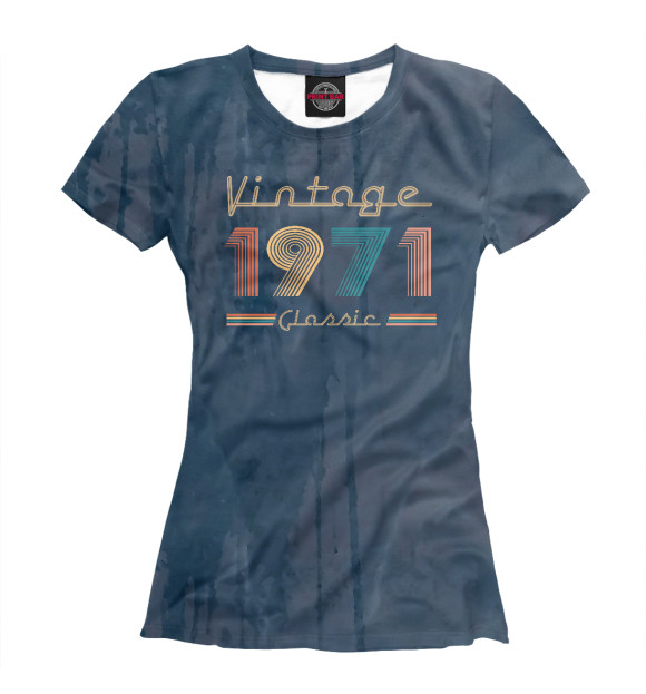 Футболка для девочек с изображением 1971 Vintage Classic Retro цвета Белый