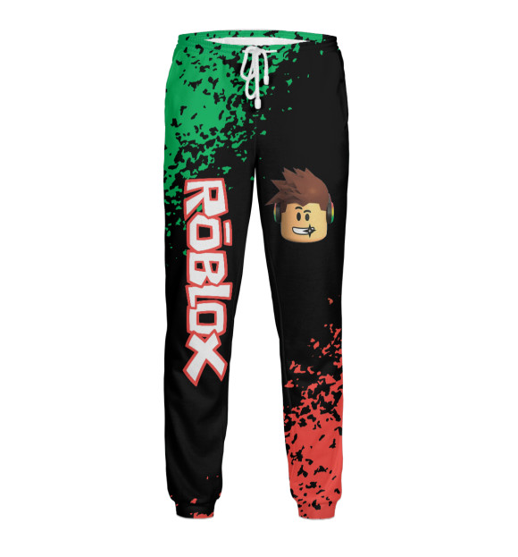 Мужские спортивные штаны с изображением Роблокс цвета Белый