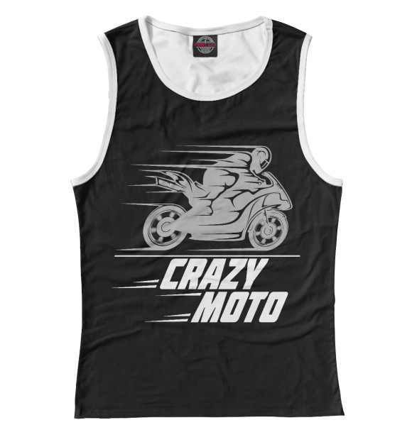 Майка для девочки с изображением Crazy Moto цвета Белый
