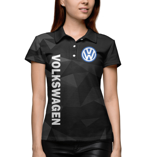 Женское поло с изображением ФОЛЬКСВАГЕН, VOLKSWAGEN цвета Белый