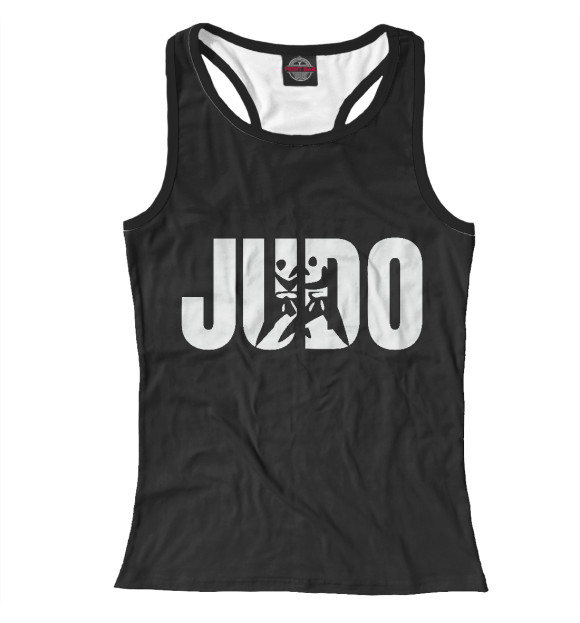 Женская майка-борцовка с изображением Дзюдо цвета Белый