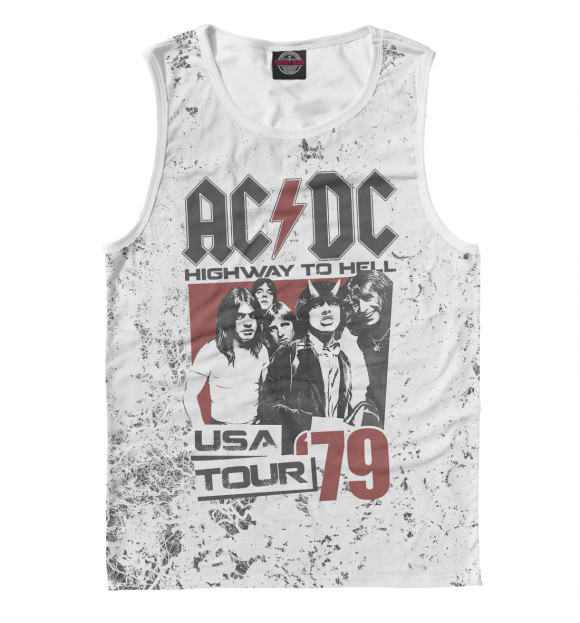 Мужская майка с изображением AC/DC цвета Белый