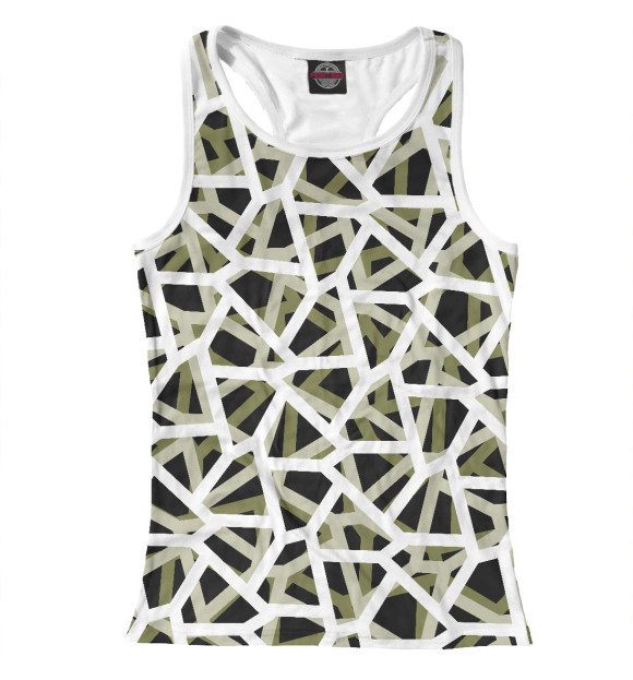 Женская майка-борцовка с изображением Anti Empty Olive Camo цвета Белый