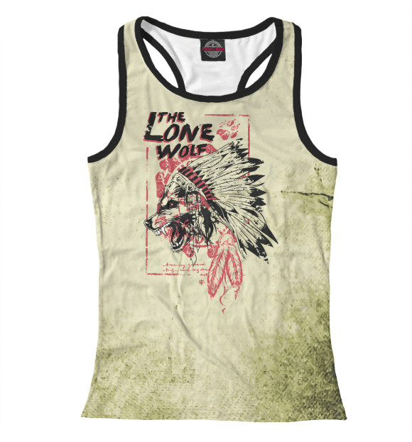Женская майка-борцовка с притом The Lone Wolf цвета Белый Женская майка-борцовка с изображением The Lone Wolf цвета Белый