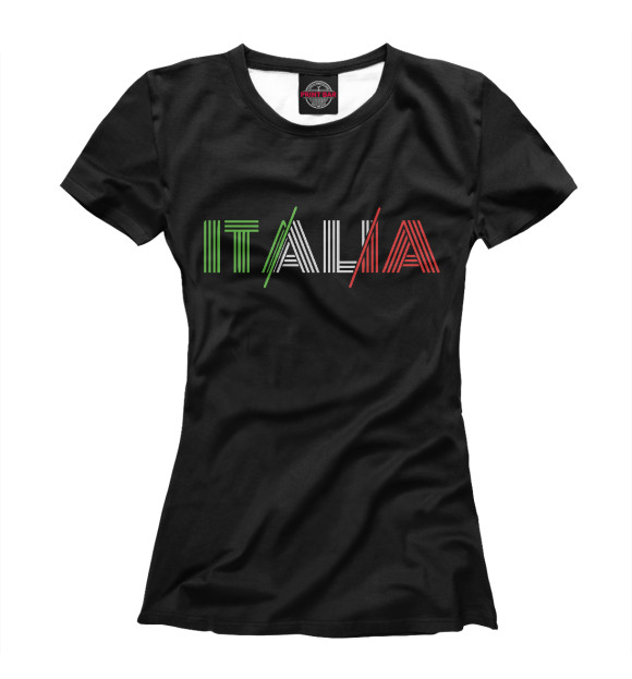 Футболка для девочек с изображением Italia цвета Белый
