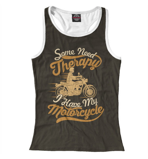 Женская майка-борцовка с изображением Biker цвета Белый