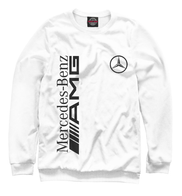 Мужской свитшот с изображением Mersedes-Benz AMG цвета Белый