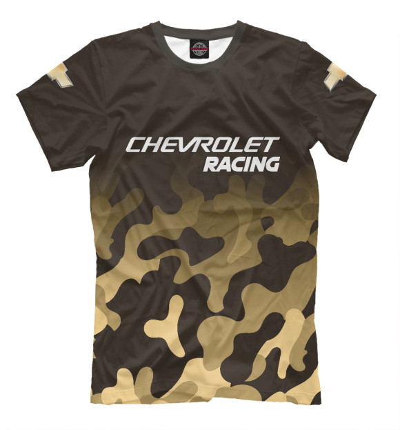 Мужская футболка с изображением Chevrolet | Racing цвета Белый