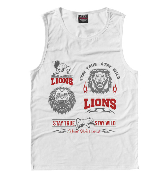 Майка для мальчика с притом Львы цвета Белый Майка для мальчика с изображением Львы цвета Белый