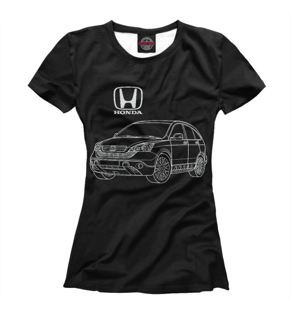 Футболка для девочек с изображением Honda / Хонда цвета Белый