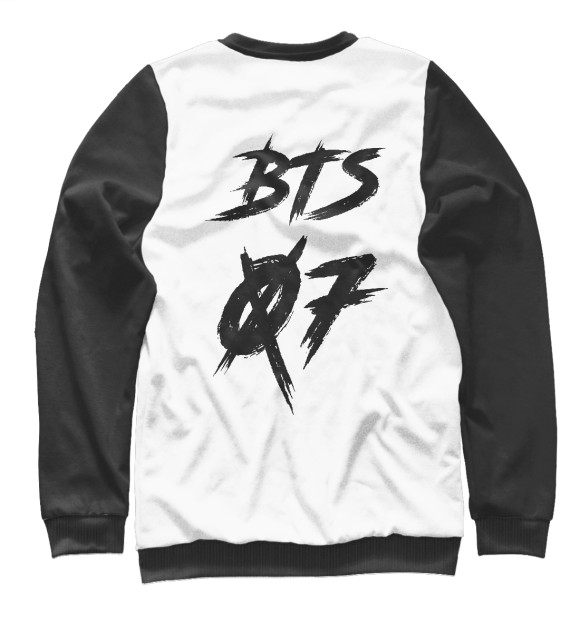 Мужской свитшот с изображением BTS цвета Белый