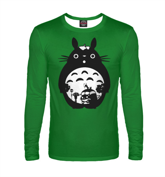 Мужской лонгслив с изображением Totoro цвета Белый