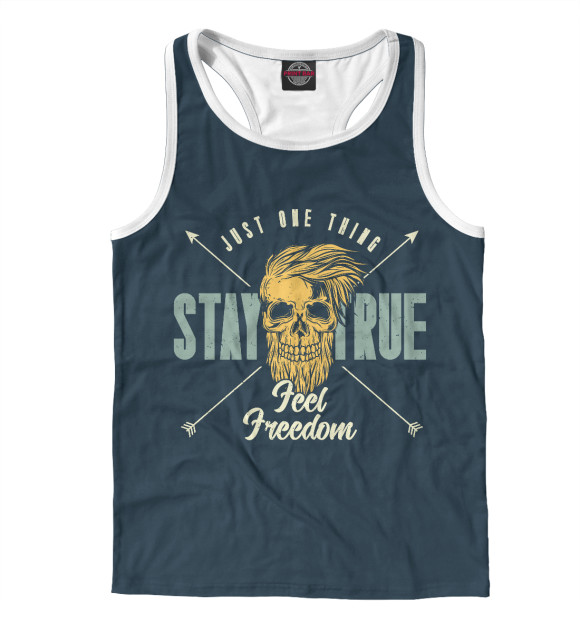 Мужская майка-борцовка с изображением Хипстер цвета Белый