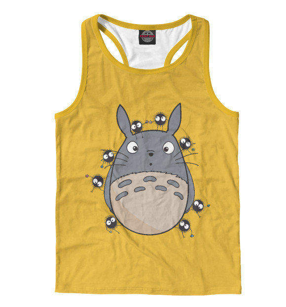 Мужская майка-борцовка с изображением Милый Тоторо цвета Белый