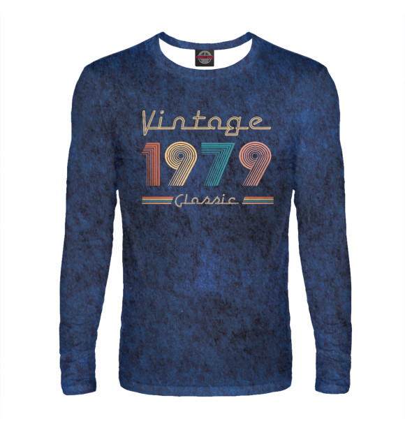 Мужской лонгслив с изображением 1979 Vintage Classic Retro цвета Белый